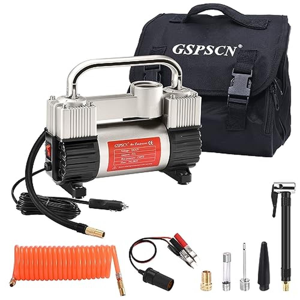 Car Air Compressor: GSPSCN 6X Faster Inflation Tire – Front View