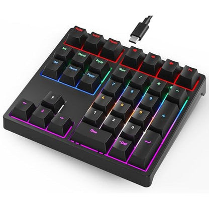 Gurjot Number Pad: Mechanical USB Wired Numeric Keypad with – Front View