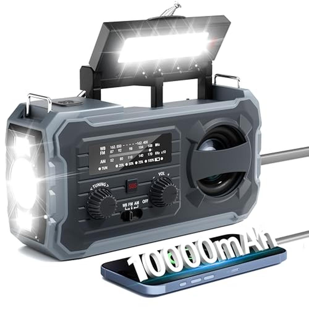 Radio Handheld: Pristar Hand Crank Emergency Radio 10000mAh – Front View