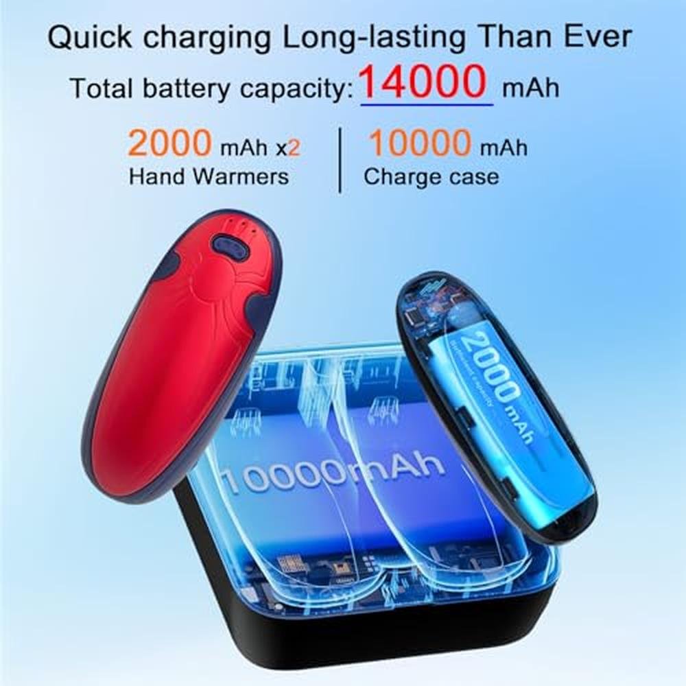Hand Warmers: Rechargeable 2-Pack with Charging Case – Side View