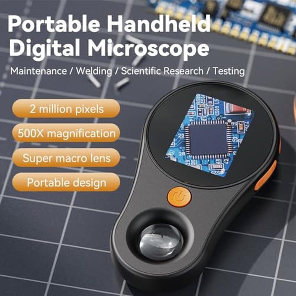 Handheld Digital Microscope: Portable Pocket Magnifying – Side View