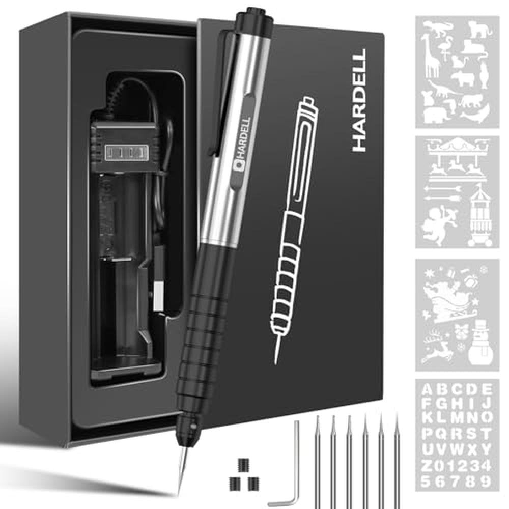 Engraving Pen: HARDELL Cordless Engraving Tool with 37000RPM – Front View