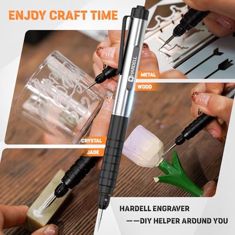 Engraving Pen: HARDELL Cordless Engraving Tool with 37000RPM – Close-up Detail