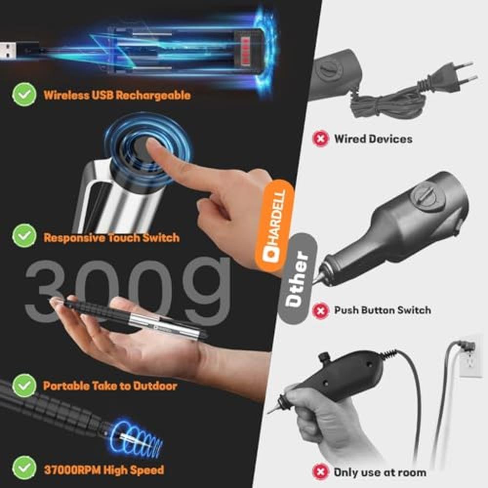 Engraving Pen: HARDELL Cordless Engraving Tool with 37000RPM – Packaging