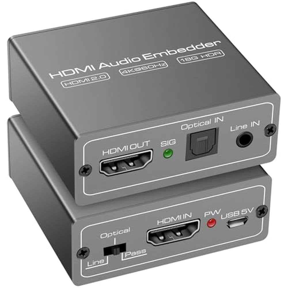 Audio Embedder: HDMI Audio Embedder Inserter Digital Analog – Front View