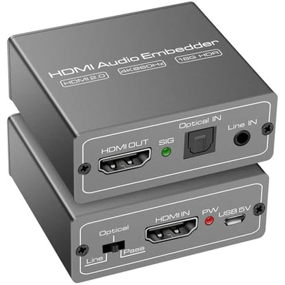 Audio Embedder: HDMI Audio Embedder Inserter Digital Analog – Front View