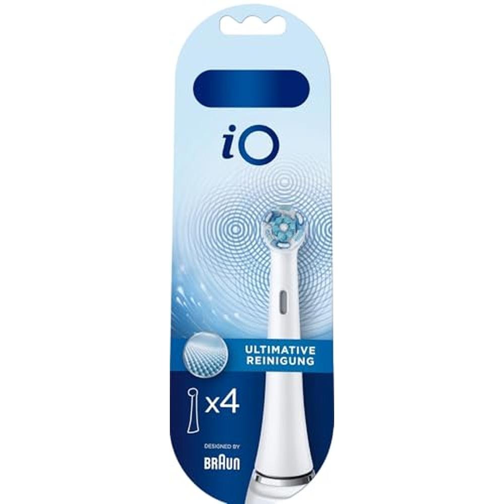 Oral Health: Oral B IO Ultimate Clean Toothbrush Head WHITE – Front View