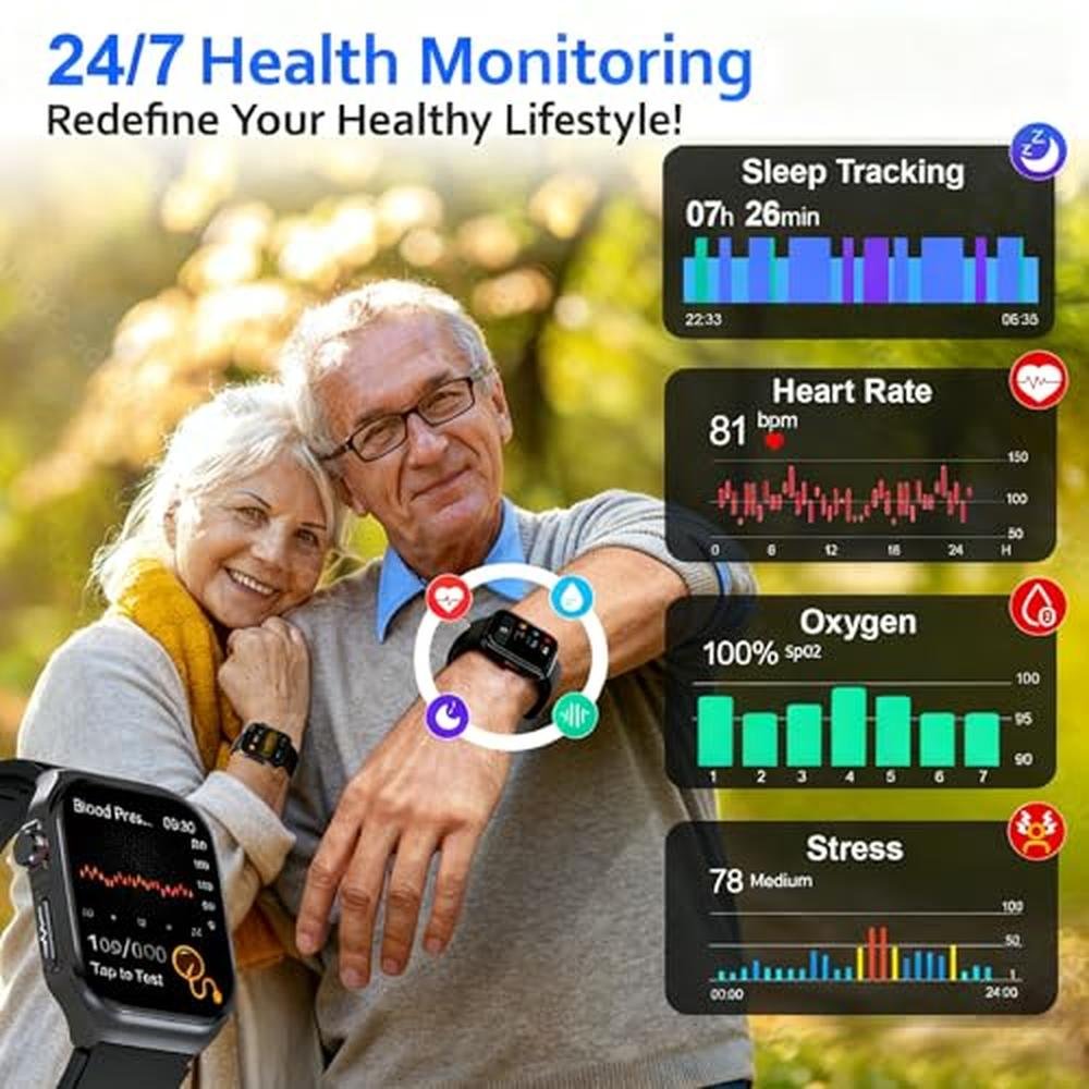 Watch Blood Pressure: Health Smart Watch for Men Women 1.87 – Close-up Detail