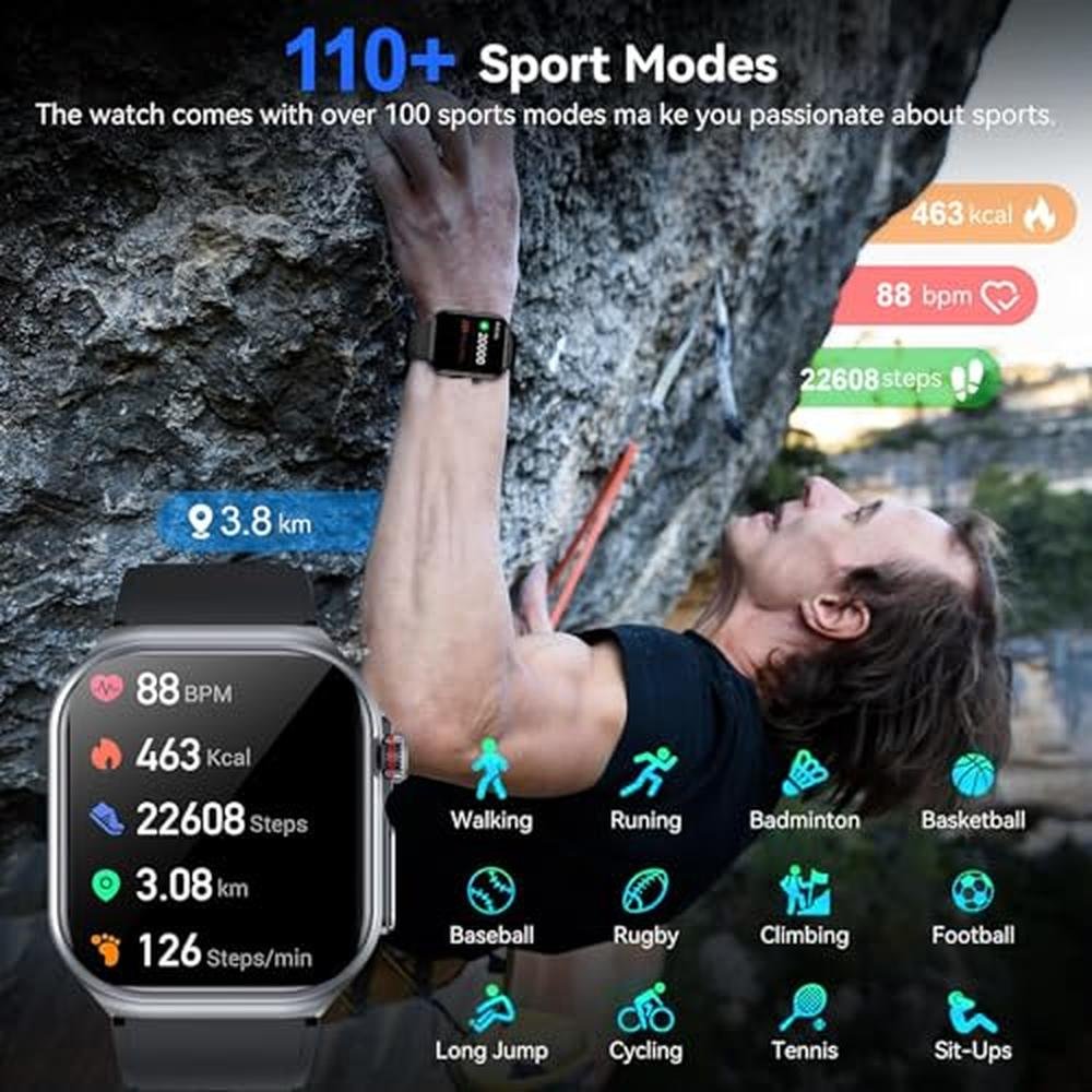 Watch Blood Pressure: Health Smart Watch for Men Women 1.87 – In Use
