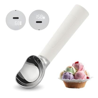 Heated Ice Cream Scoop: Rechargeable Electric Warming Ice – Front View