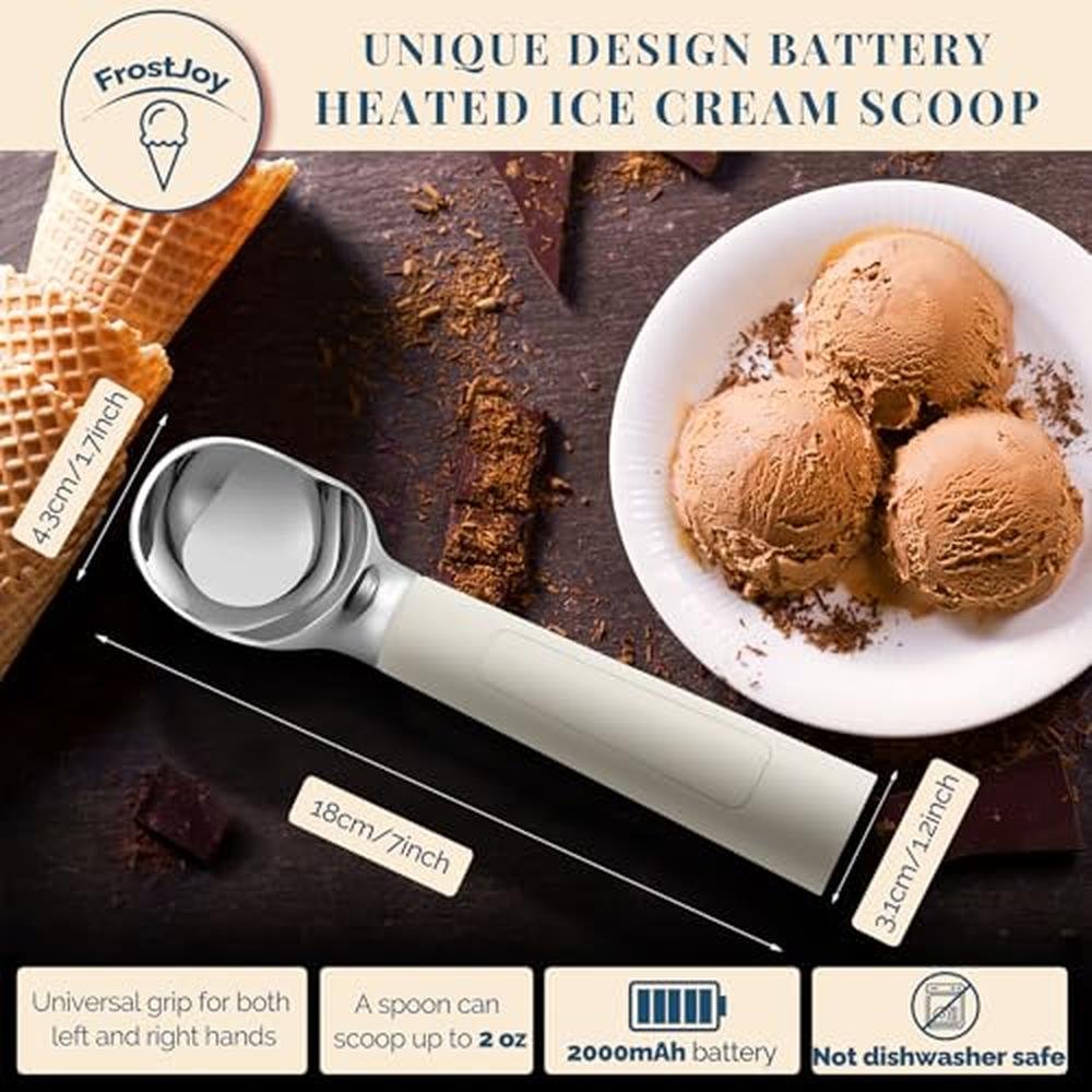 Heated Ice Cream Scoop: Rechargeable Electric Warming Ice – In Use