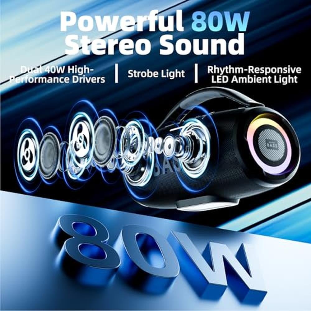 Bass Heavy Speakers: USA Warehouse BMB0G2SP5FRB 80W Max – Side View