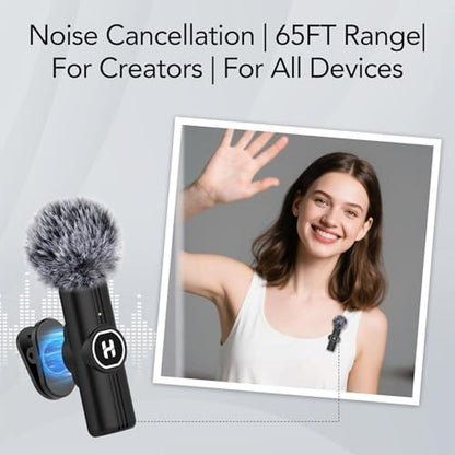 Mic Recording: Hehottc 3-in-1 Mini Wireless Lavalier – Close-up Detail