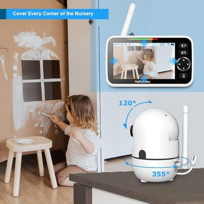 Baby Monitor: HelloBaby HB6550 5 Inch Screen with 3 Cameras – In Use