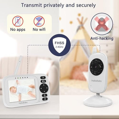 Baby Camera: HelloBaby HB2438 3.2 IPS Screen Monitor with – Packaging
