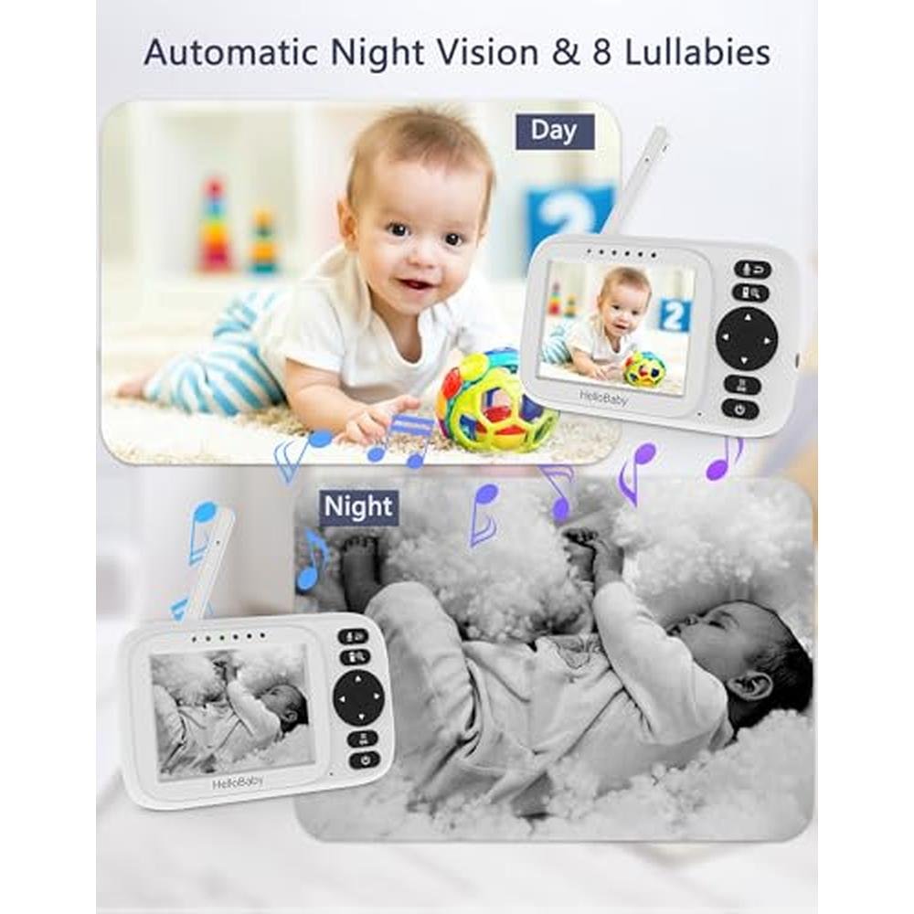Baby Monitor: HelloBaby HB2438plus Video Baby Monitor with – In Use