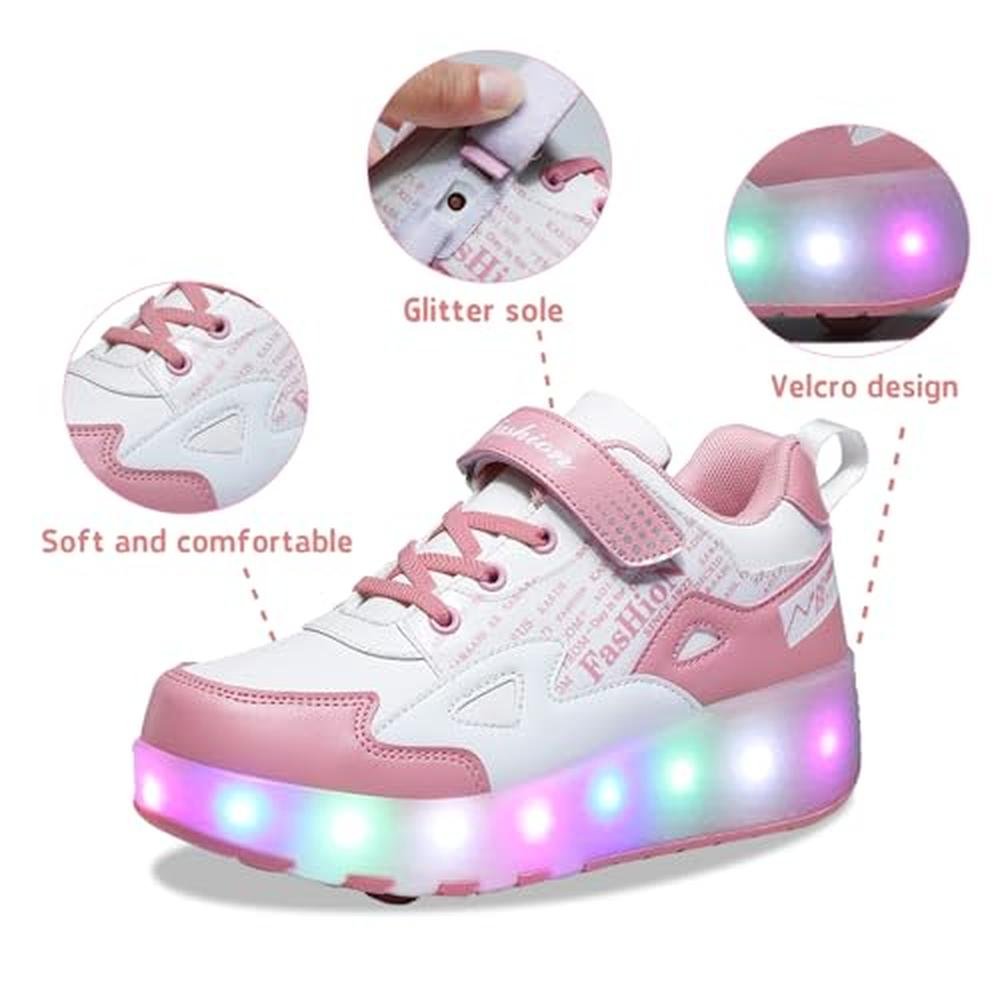 Kids Shoes with Wheels: HHSTS LED Light Color Shoes – In Use