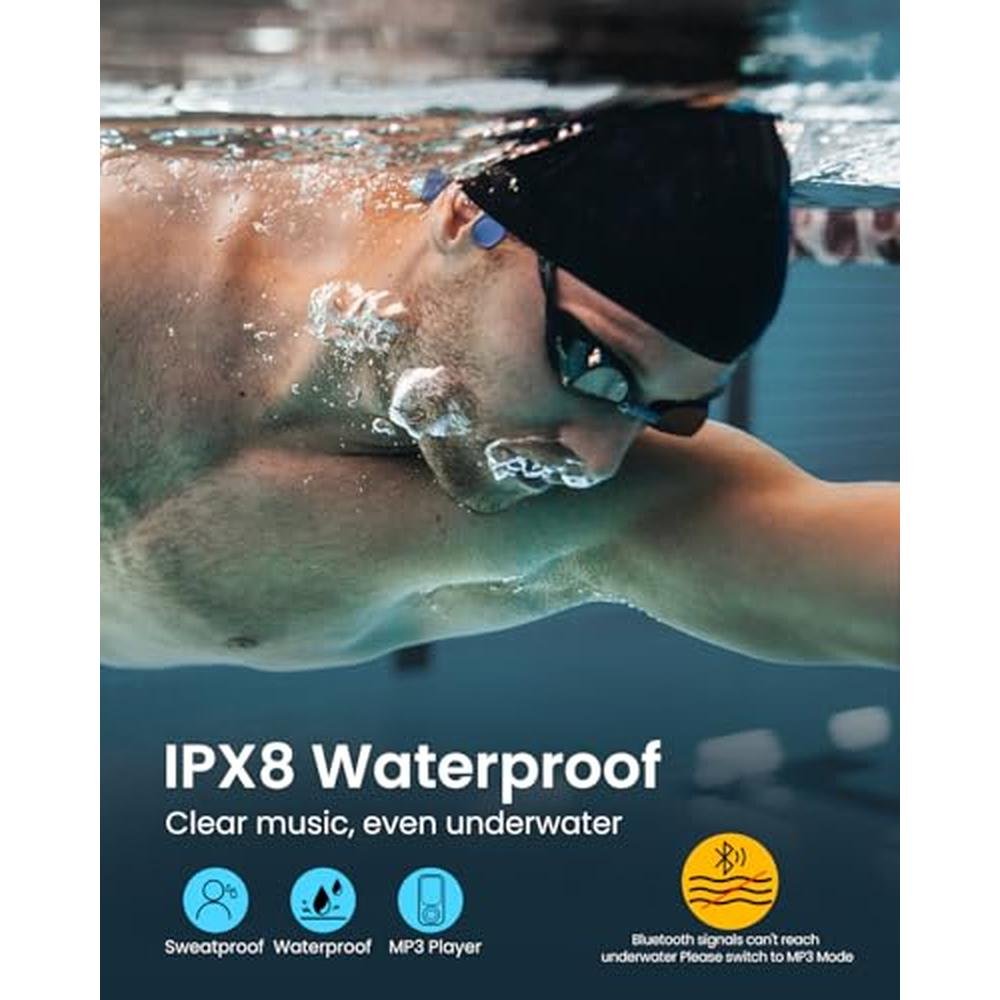 HIFI WALKER Waterproof Bone Conduction Headphones IPX8 for – Close-up Detail