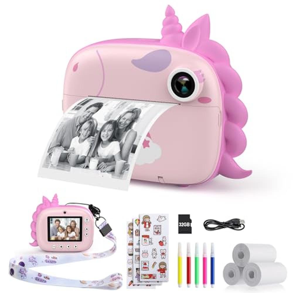 Kids Camera Instant Print: HiMont Digital Camara with Print – Front View