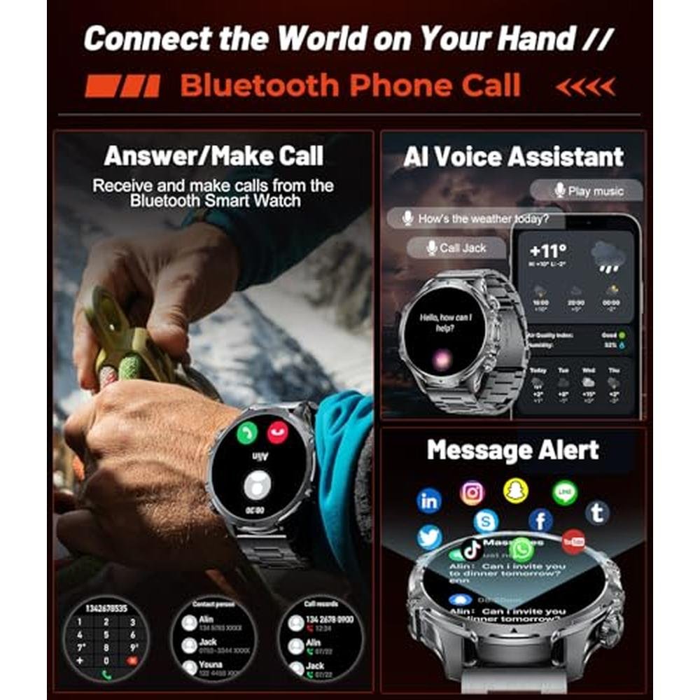 Hirreo Military Smart Watch: Hirreo Men's Smartwatch 1.85 – In Use