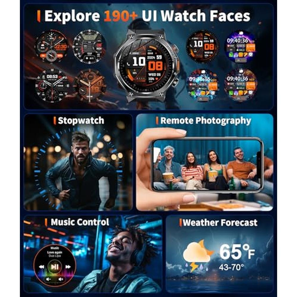 HIRREO Military Smart Watch for Men – Packaging