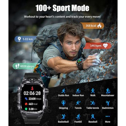 HIRREO Military Smart Watch: HIRREO Men's Rugged Timepiece – In Use