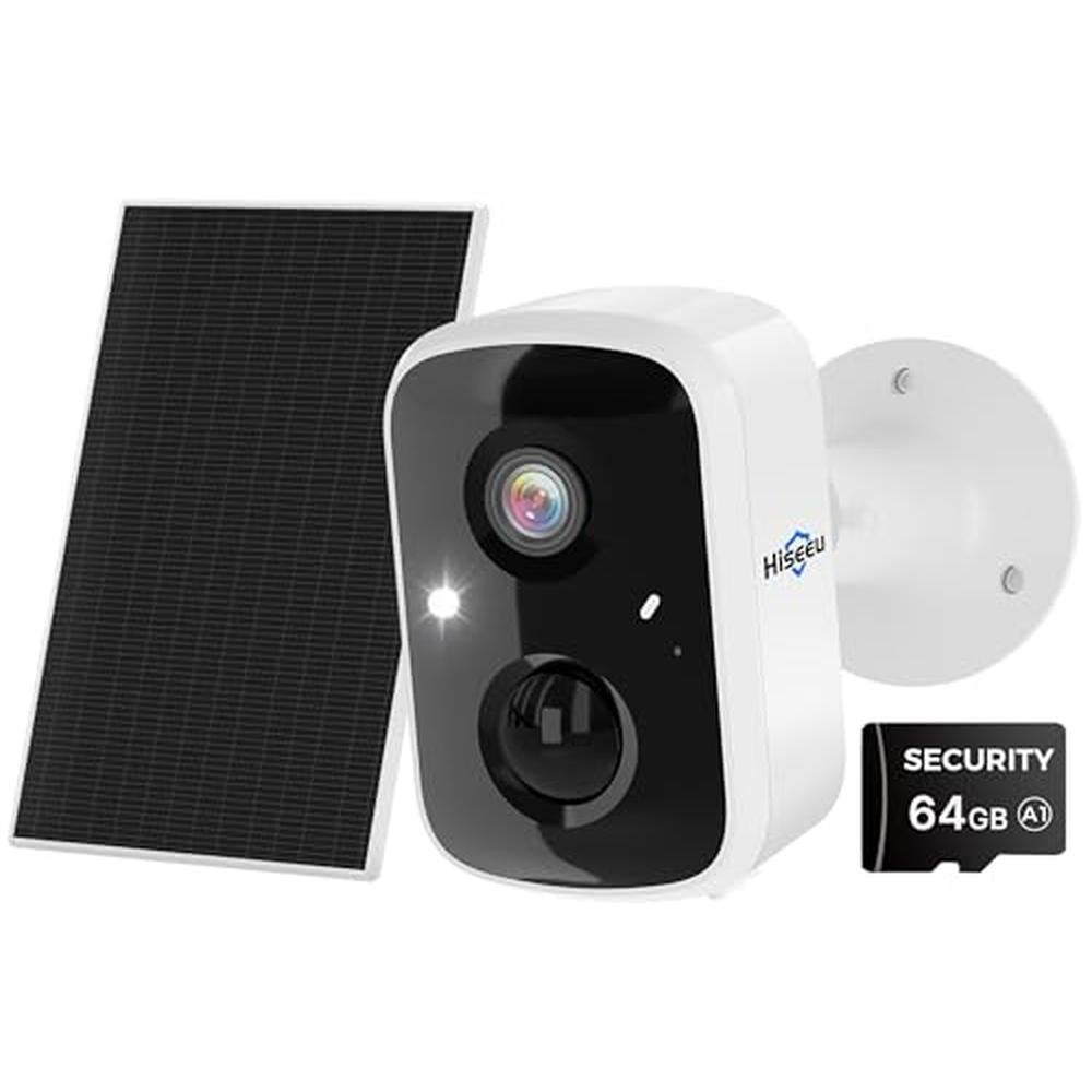 Security Camera: Hiseeu 2K Wireless Security Camera Battery – Front View