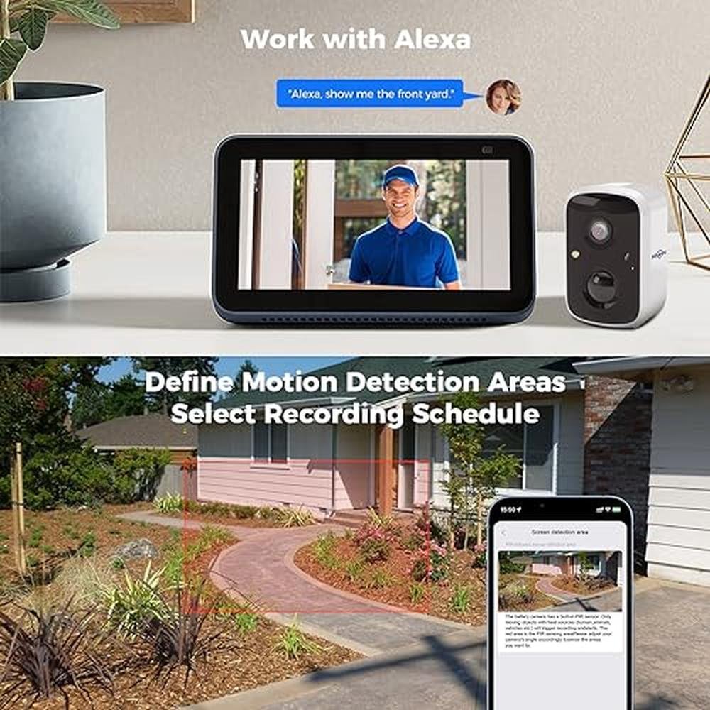 Security Camera: Hiseeu 2K Wireless Security Camera Battery – Close-up Detail