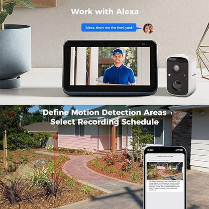 Security Camera: Hiseeu 2K Wireless Security Camera Battery – Close-up Detail