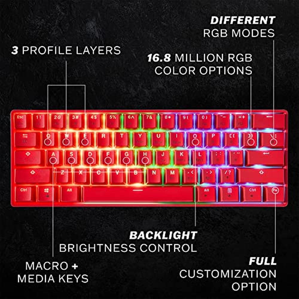 Gaming GK61: HK Gaming GK61 Mechanical Keyboard – Side View