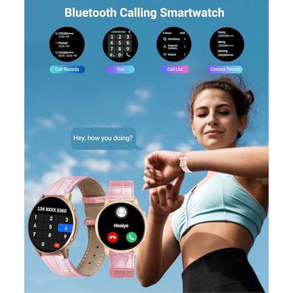 Smart Watch: HOAIYO Women's Smartwatch with Heart Rate – Side View