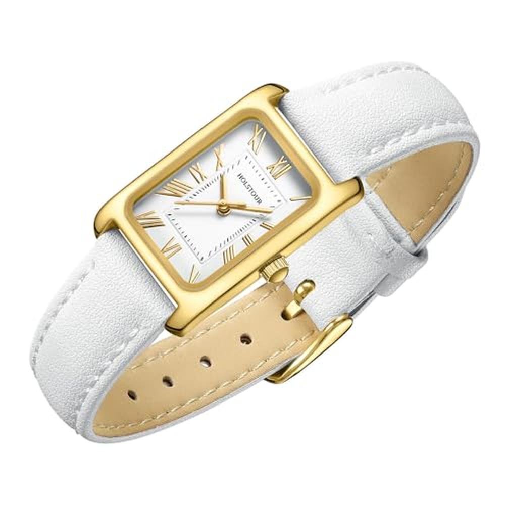 HOLSTOUR Gold Watch: Women's Fine Leather Watch with – Side View