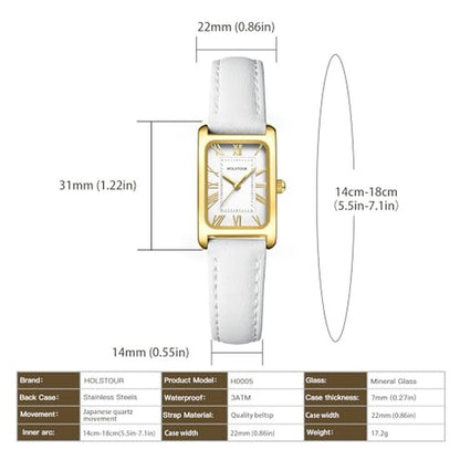 HOLSTOUR Gold Watch: Women's Fine Leather Watch with – In Use