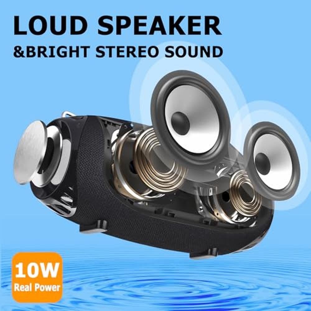 Outdoor Bluetooth: Hopjuery Portable IPX4 Waterproof – Side View