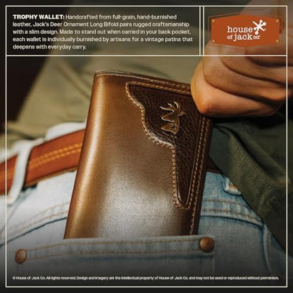 House of Jack Co. Deer Ornament Long Bifold Wallet for Men – Side View