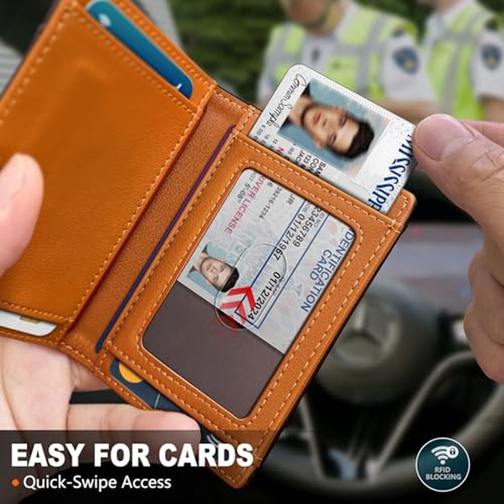 Housmai Magnetic Closure Slim Wallet for Men with Money – In Use