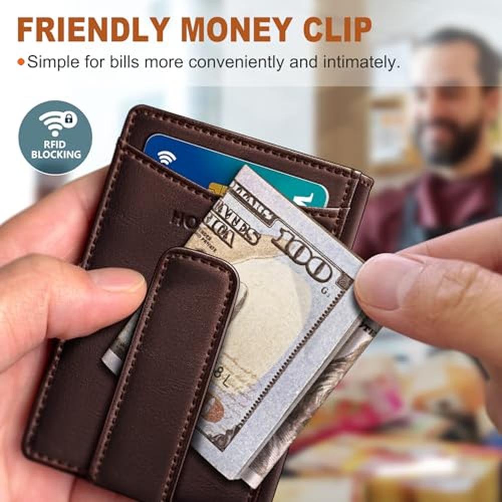 Housmai Magnetic Closure Slim Wallet for Men with Money – Packaging