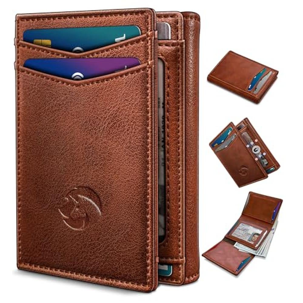 Housmai Trifold Leather Wallet for Men – Front View