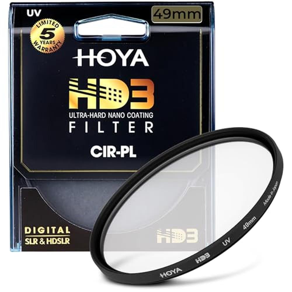 Hoya HD3 49mm UV Protector Filter – Front View