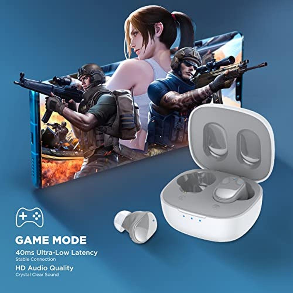 HTC True Wireless Earbuds 7: Bluetooth 5.3 In-Ear Headphones – Side View