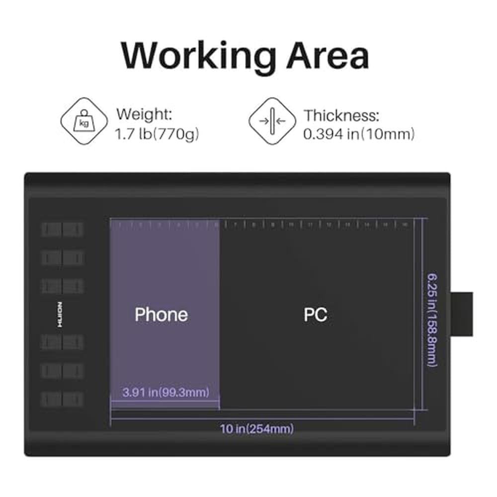 Tablet Huion: HUION Inspiroy H1060P Graphics Drawing Tablet – In Use