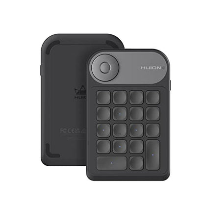 HUION Keydial Mini: Bluetooth Programmable Keypad with 5 – Front View