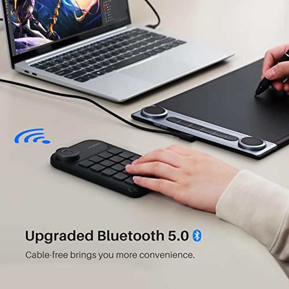 HUION Keydial Mini: Bluetooth Programmable Keypad with 5 – Close-up Detail
