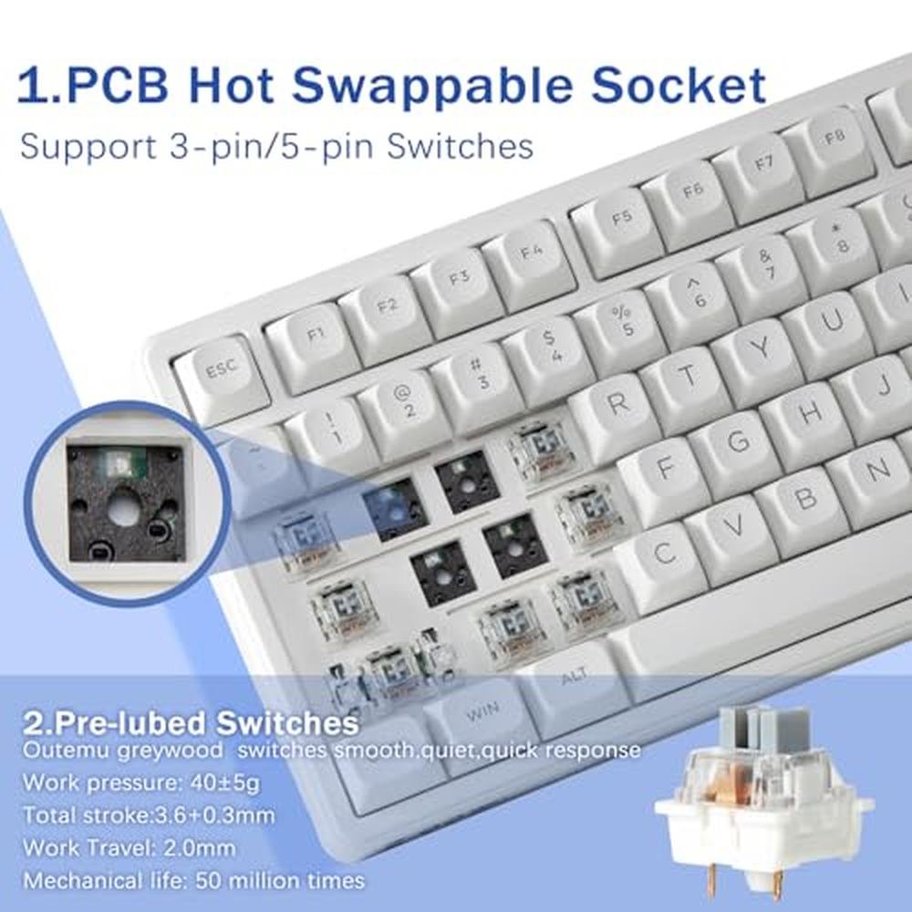 HUO JI E-Yooso Creamy Mechanical Keyboard – Close-up Detail