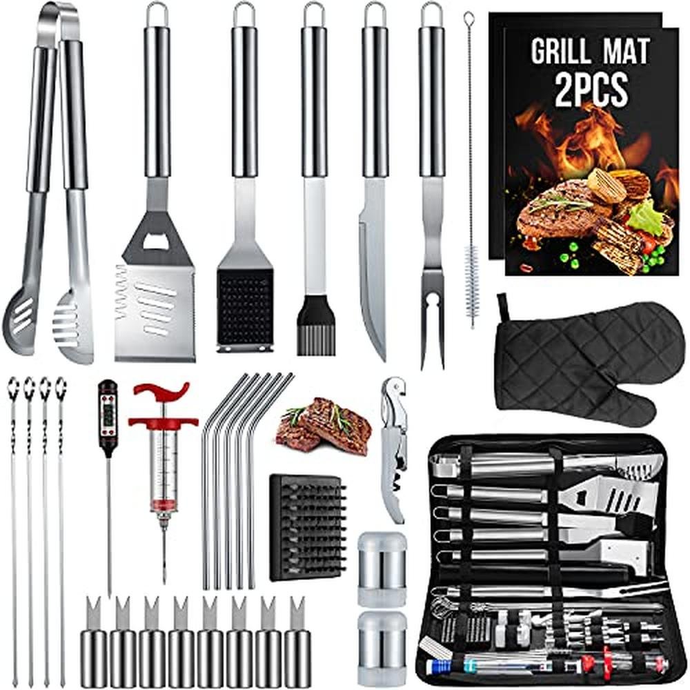 Grill Set: Hussar 34PCS BBQ Grill Tools Set Stainless Steel – Front View