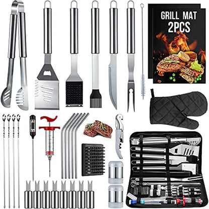 Grill Set: Hussar 34PCS BBQ Grill Tools Set Stainless Steel – Front View