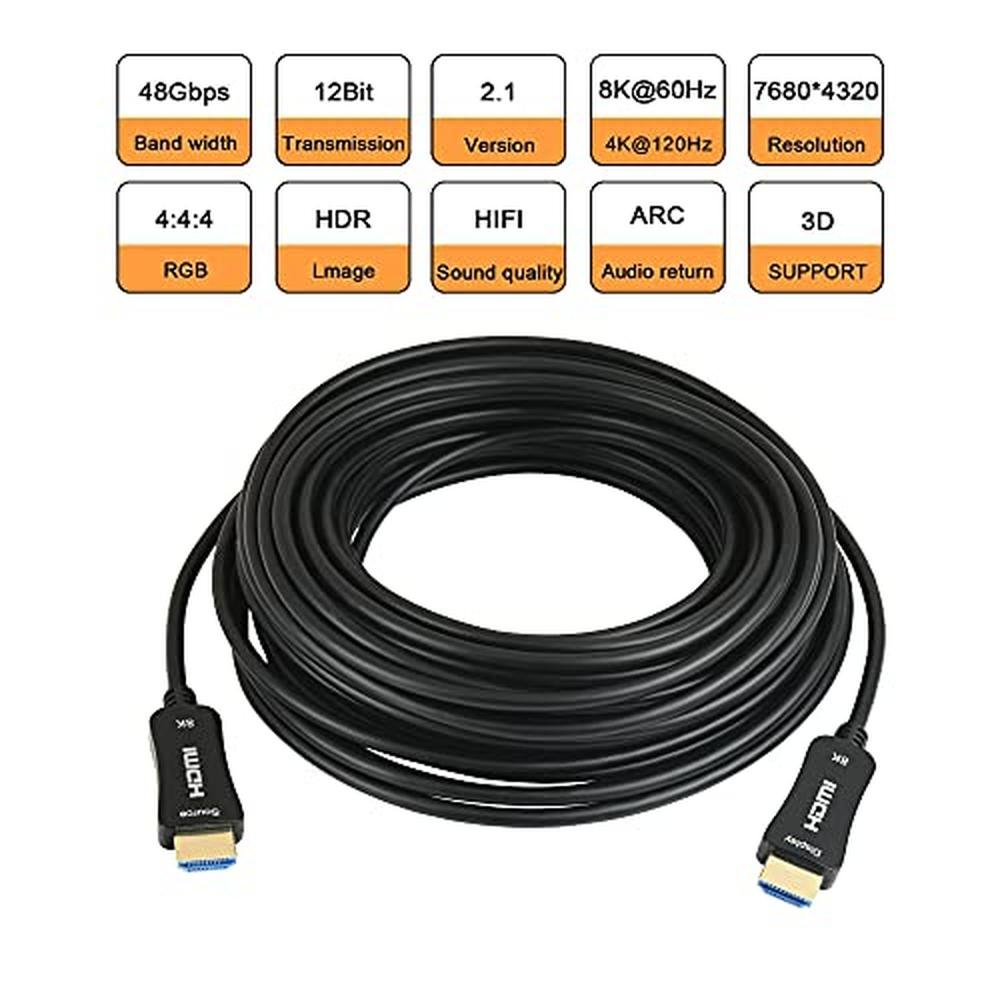 iBirdie Fiber Optic HDMI 2.1 Cable – Close-up Detail