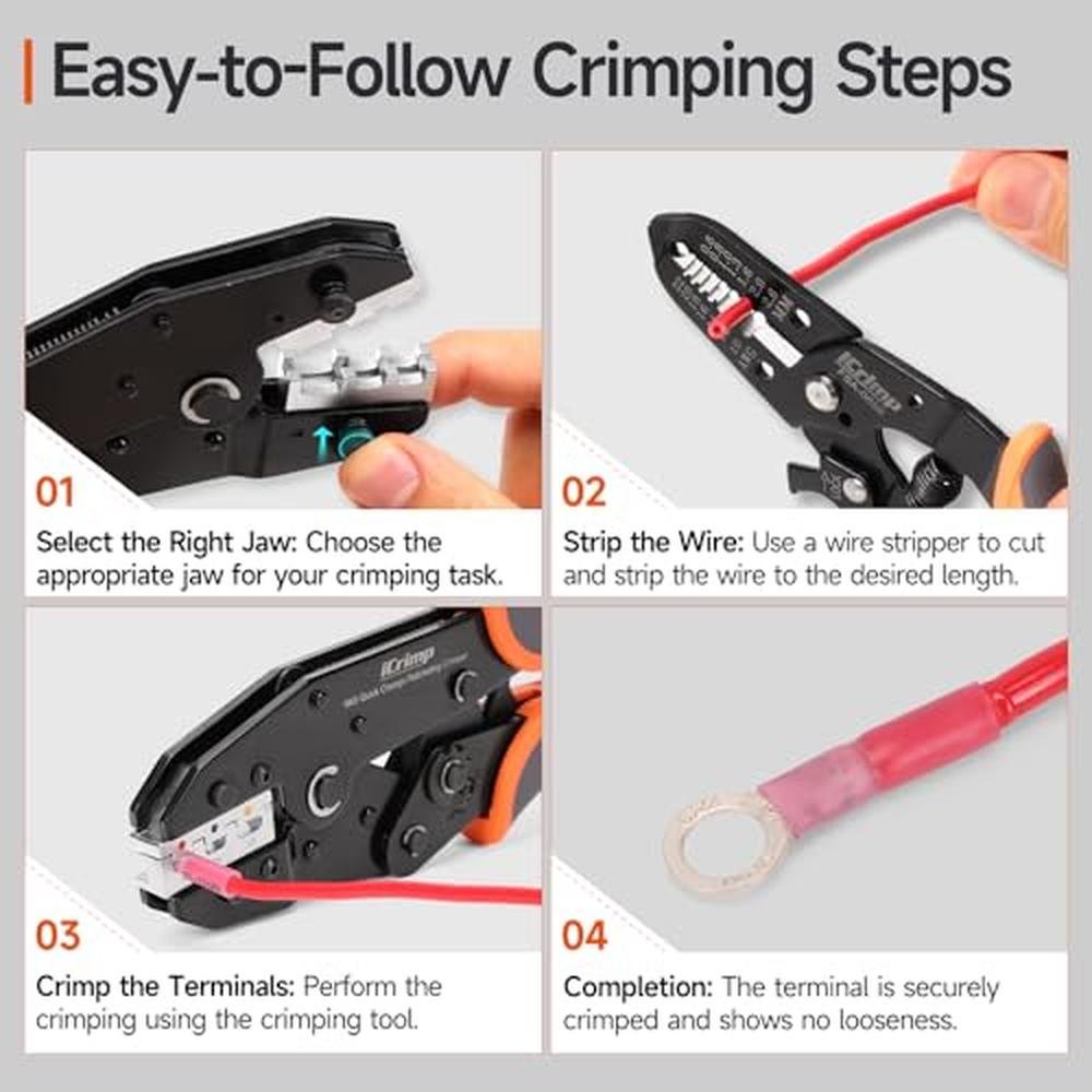 Insulated iCrimp: iCrimp 8-Piece Ratcheting Crimping Tool – Close-up Detail