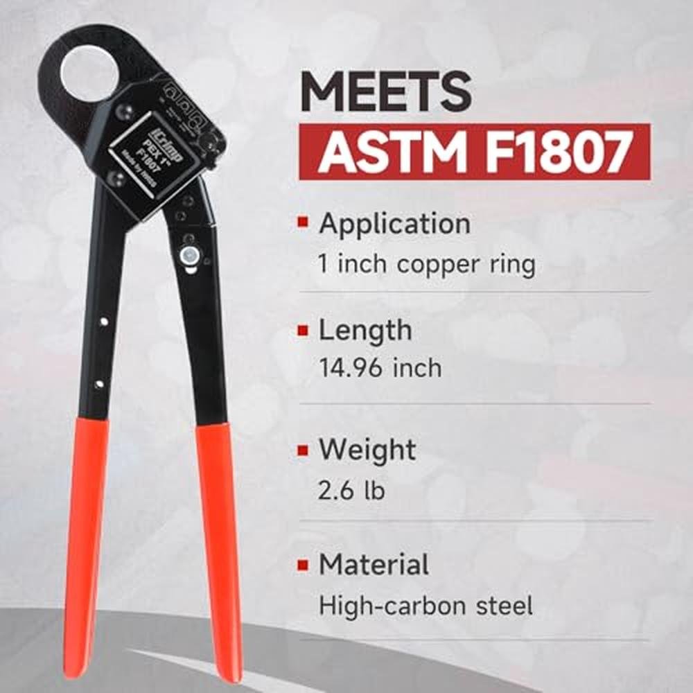 iCrimp Angle Head F1807: Premium PEX Pipe Crimping Tool – Side View