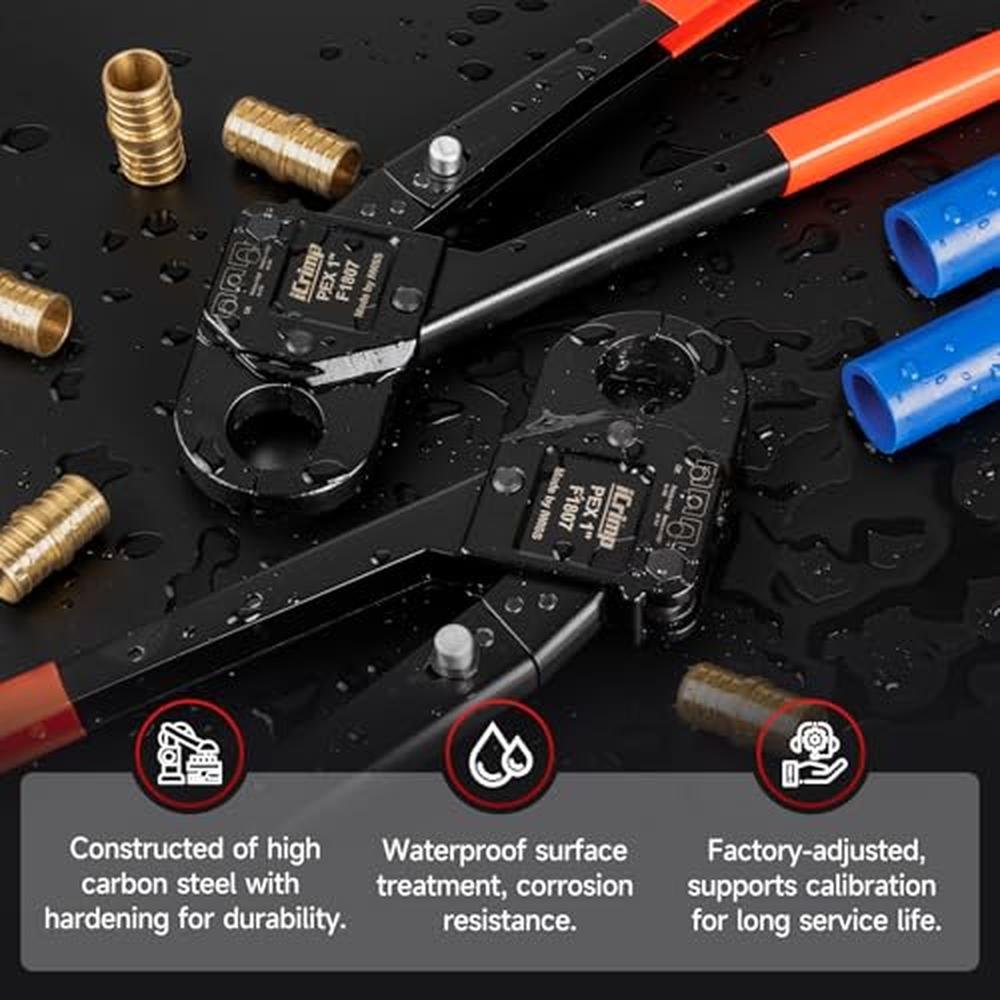 iCrimp Angle Head F1807: Premium PEX Pipe Crimping Tool – Close-up Detail